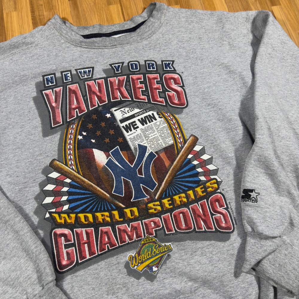 Vintage Starter New York Yankees 1996 World Series Champions Sweatshirt XL Gray